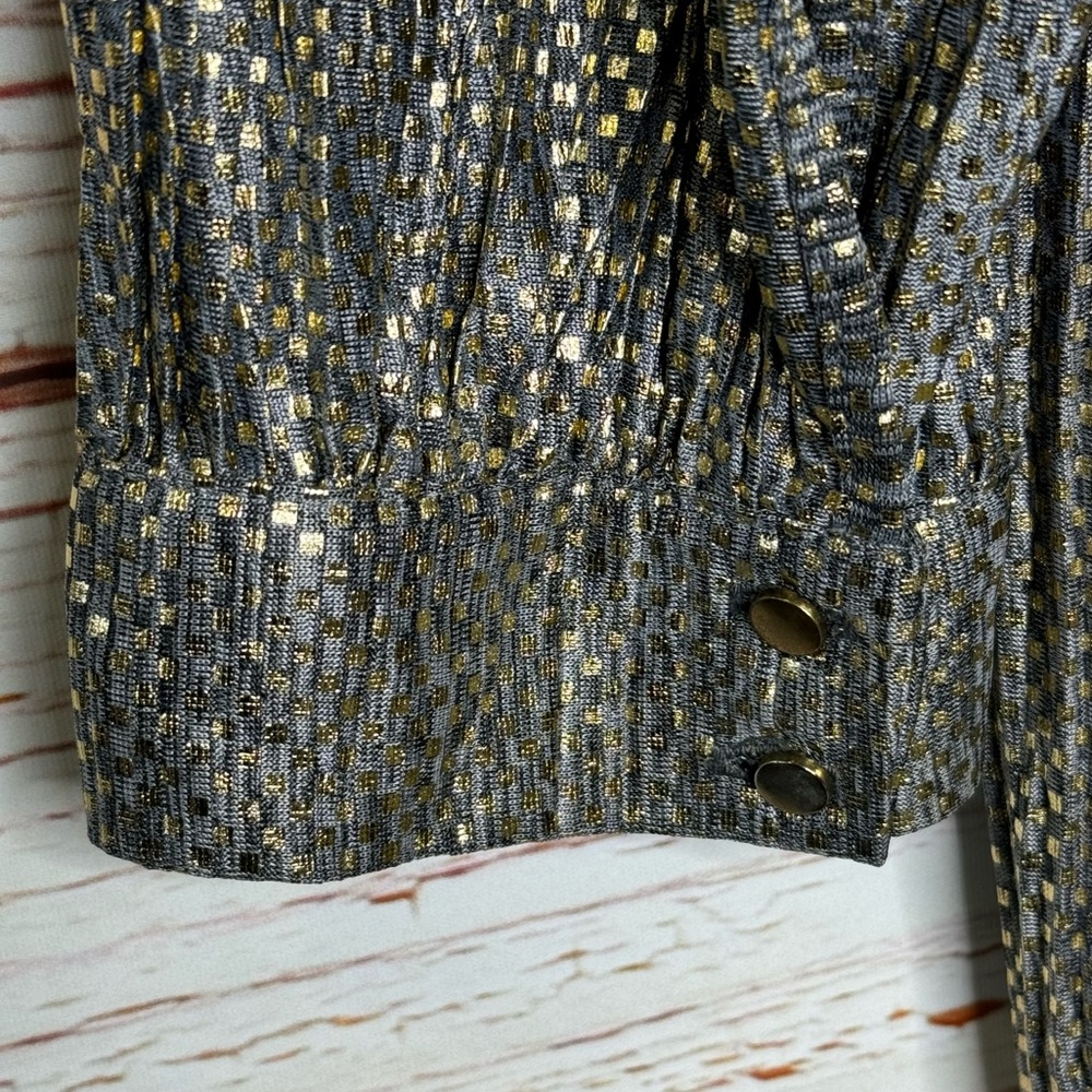 Sabina Musayev Eugene Gold Tied Shimmer Tunic Dress Sz M - Picture 12 of 16